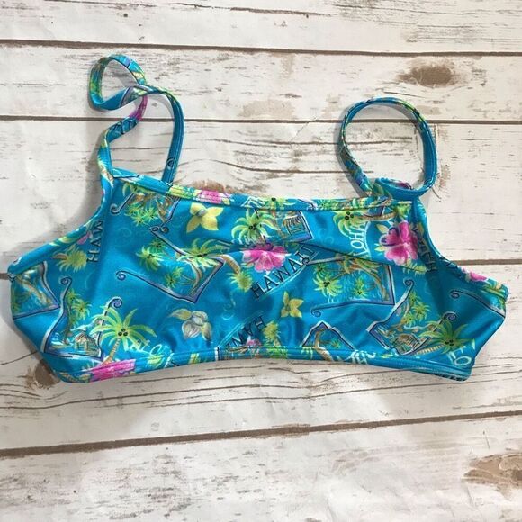 Islander Youth Girls Hawaiian Print Bikini Top Swimsuit Size 12 - Picture 8 of 10